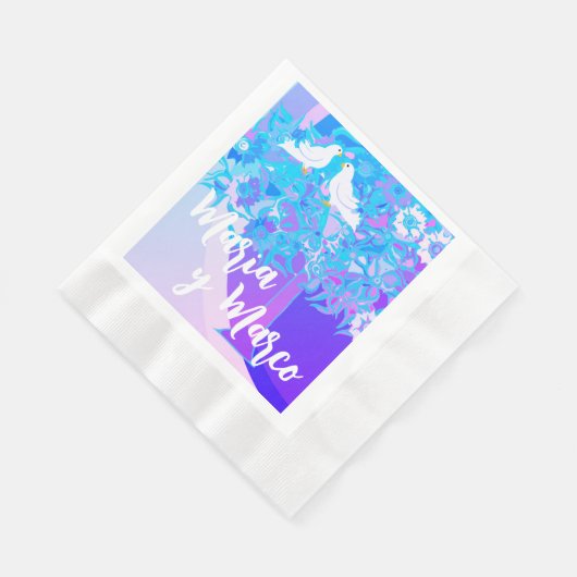 Gepersonaliseerd Jubileum Trouwpapier Servet (Hoek)