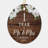 Gepersonaliseerd Jubileum van één jaar als de heer Keramisch Ornament (Links)