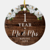 Gepersonaliseerd Jubileum van één jaar als de heer Keramisch Ornament (Achterkant)