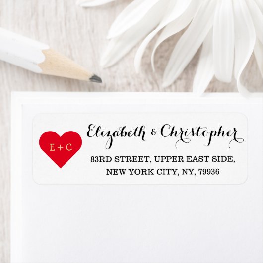 Gepersonaliseerd Jubileum van het Monogram Heart W Etiket (Insitu)