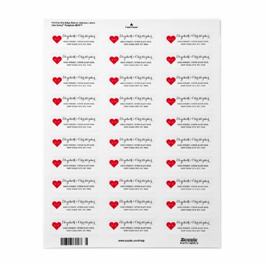 Gepersonaliseerd Jubileum van het Monogram Heart W Etiket (Full Sheet)