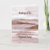 Gepersonaliseerd Jubileum verlies Husband Ocean Ba Kaart (Voorkant)