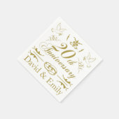 Gepersonaliseerd Jubileum voor 20e bruiloft Servet (Hoek)