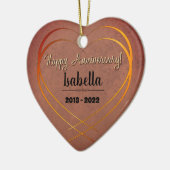 Gepersonaliseerd Jubileum voor 9th Wedding Keramisch Ornament (Links)