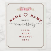 Gepersonaliseerd jubileum wijnflessen label wijn etiket (Enkel label)