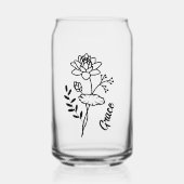 Gepersonaliseerd juli Geboorte Maand Bloem Waterle Blikvorm Glas (Voorkant)