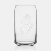 Gepersonaliseerd juli Geboorte Maand Bloem Waterle Blikvorm Glas (Achterkant)