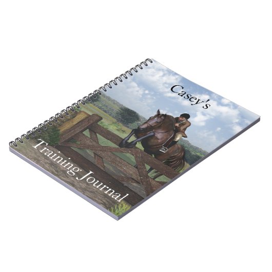 Gepersonaliseerd Jumping Horse Notitieboek (Linkerzijde)