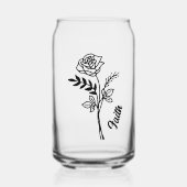 Gepersonaliseerd juni Geboortemaand Bloem Roos Blikvorm Glas (Voorkant)