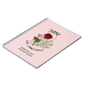 Gepersonaliseerd JUNI GEBOORTEMAAND BLOEMENGEBEDSD Notitieboek (Linkerzijde)