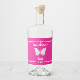 Gepersonaliseerd juweel Butterfly Beverage & Food  Likeurfles Etiket