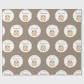 Gepersonaliseerd kaarshamster Pattern Birthday Par Cadeaupapier (Vlak)
