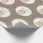 Gepersonaliseerd kaarshamster Pattern Birthday Par Cadeaupapier (Hoek)