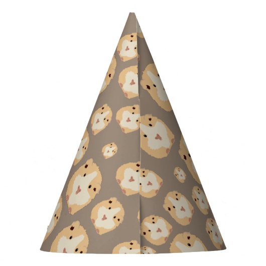 Gepersonaliseerd kaarshamster Pattern Birthday Par Feesthoedjes (Achterkant)