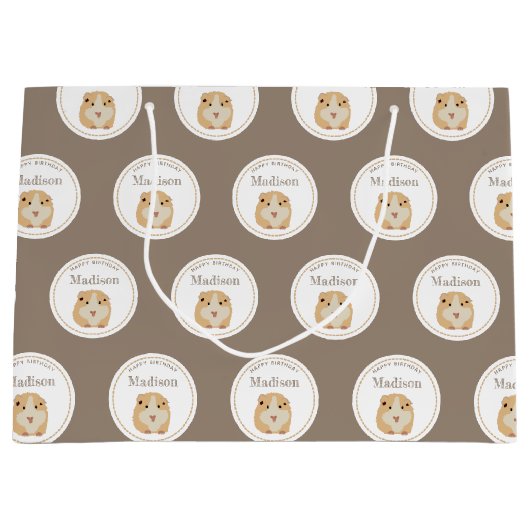 Gepersonaliseerd kaarshamster Pattern Birthday Par Groot Cadeauzakje (Voorkant)