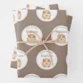 Gepersonaliseerd kaarshamster Pattern Birthday Par Inpakpapier Vel (In situ)