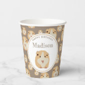 Gepersonaliseerd kaarshamster Pattern Birthday Par Papieren Bekers (Achterkant)