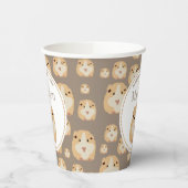 Gepersonaliseerd kaarshamster Pattern Birthday Par Papieren Bekers (Links)