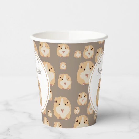 Gepersonaliseerd kaarshamster Pattern Birthday Par Papieren Bekers (Links)