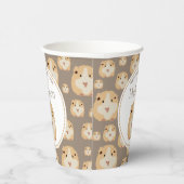 Gepersonaliseerd kaarshamster Pattern Birthday Par Papieren Bekers (Rechts)