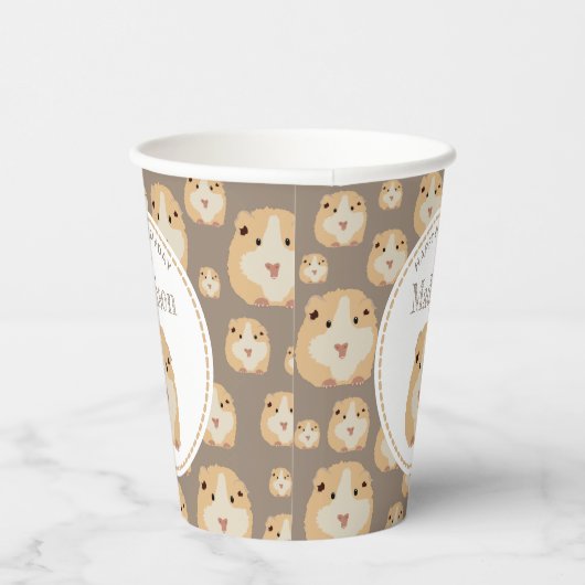 Gepersonaliseerd kaarshamster Pattern Birthday Par Papieren Bekers (Rechts)