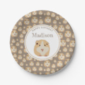 Gepersonaliseerd kaarshamster Pattern Birthday Par Papieren Bordje (Voorkant)
