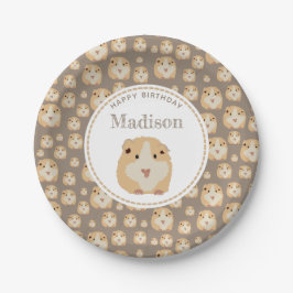 Gepersonaliseerd kaarshamster Pattern Birthday Par Papieren Bordje