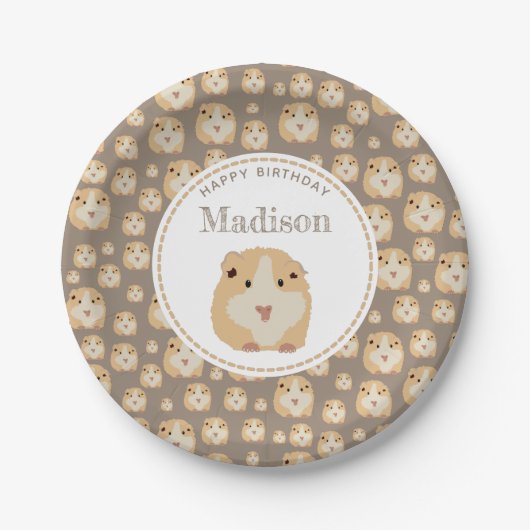 Gepersonaliseerd kaarshamster Pattern Birthday Par Papieren Bordje (Voorkant)
