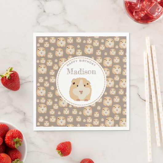 Gepersonaliseerd kaarshamster Pattern Birthday Par Servet (Insitu)