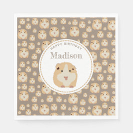 Gepersonaliseerd kaarshamster Pattern Birthday Par Servet