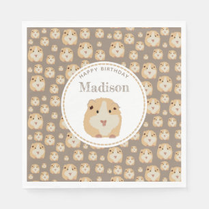 Gepersonaliseerd kaarshamster Pattern Birthday Par Servet