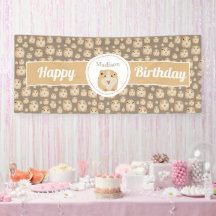 Gepersonaliseerd kaarshamster Pattern Birthday Par