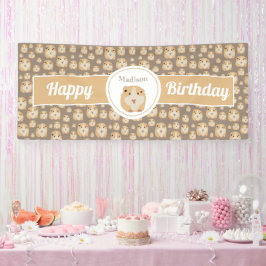 Gepersonaliseerd kaarshamster Pattern Birthday Par Spandoek