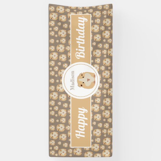Gepersonaliseerd kaarshamster Pattern Birthday Par Spandoek (Verticaal)