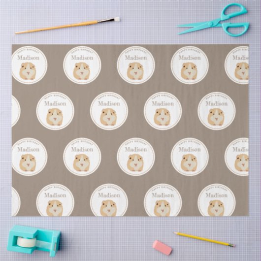 Gepersonaliseerd kaarshamster Pattern Birthday Par Tissuepapier (Craft)
