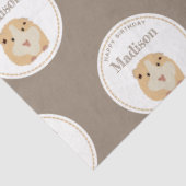 Gepersonaliseerd kaarshamster Pattern Birthday Par Tissuepapier (Detail)