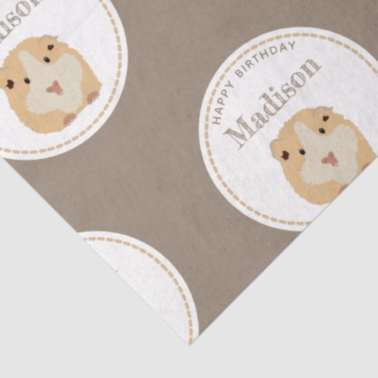 Gepersonaliseerd kaarshamster Pattern Birthday Par Tissuepapier (Detail)