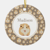 Gepersonaliseerd kaarshamsterpatroon keramisch ornament (Voorkant)