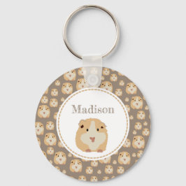 Gepersonaliseerd kaarshamsterpatroon sleutelhanger