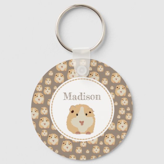 Gepersonaliseerd kaarshamsterpatroon sleutelhanger (Voorkant)