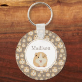 Gepersonaliseerd kaarshamsterpatroon sleutelhanger (Voorkant)