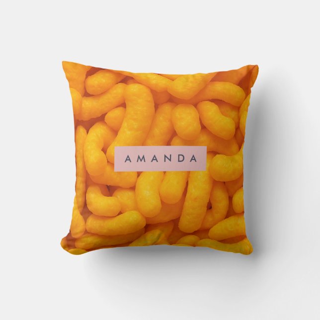 Gepersonaliseerd kaasflapjes snack patroon kussen (Voorkant)