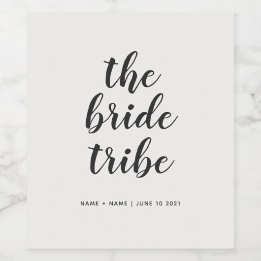 Gepersonaliseerd kalligrafie De bruidstribe bruilo Wijn Etiket (Enkel label)
