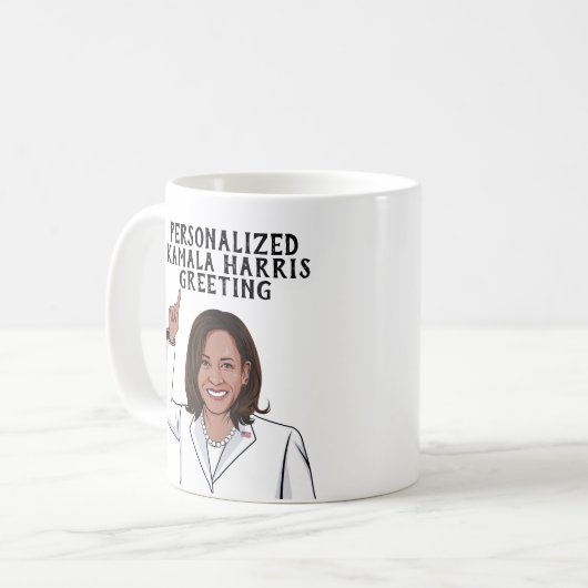 Gepersonaliseerd Kamala Harris Koffiemok (Voorkant links)