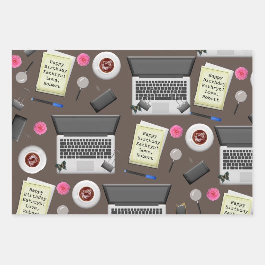 Gepersonaliseerd Kantoor multi-occasionaal Inpakpapier Vel (Voorkant 3)