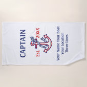 Gepersonaliseerd kapitein eerste stuurhut strandlaken (Voorkant)