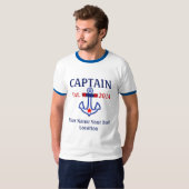 Gepersonaliseerd kapitein eerste stuurhut t-shirt (Voorkant volledig)