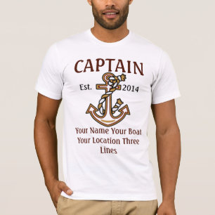 Gepersonaliseerd kapitein eerste stuurhut t-shirt