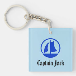 Gepersonaliseerd "Kapitein Jack" Sailboot Sleutelh Sleutelhanger
