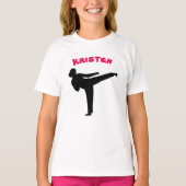 Gepersonaliseerd Karate Girl-Shirt T-shirt (Voorkant)